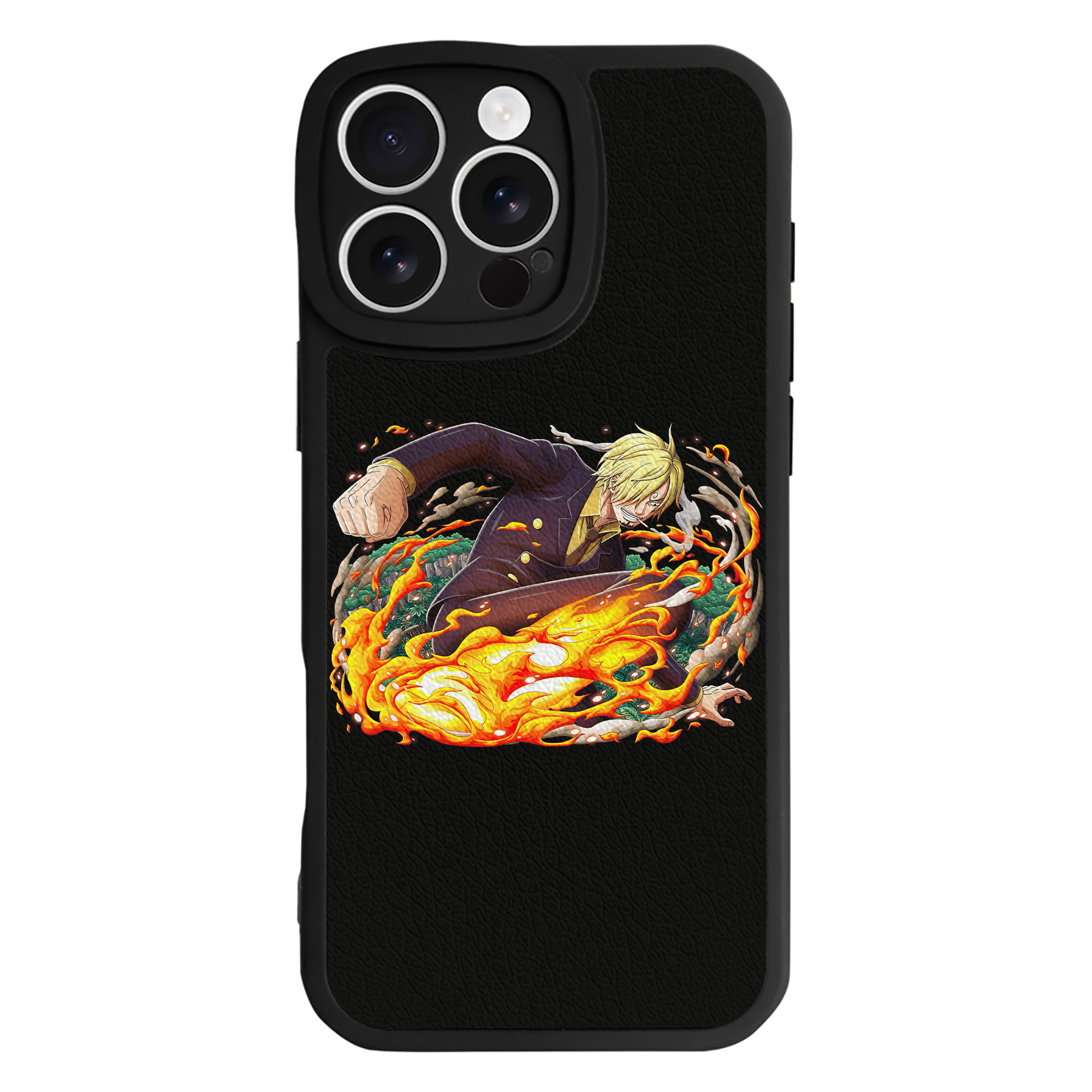 （画像用） ワンピース サンジ ONE PIECE Sanji 【iPhone 16シリーズ対応】シリコンスマホケース（レザー調） 材質：シリコン